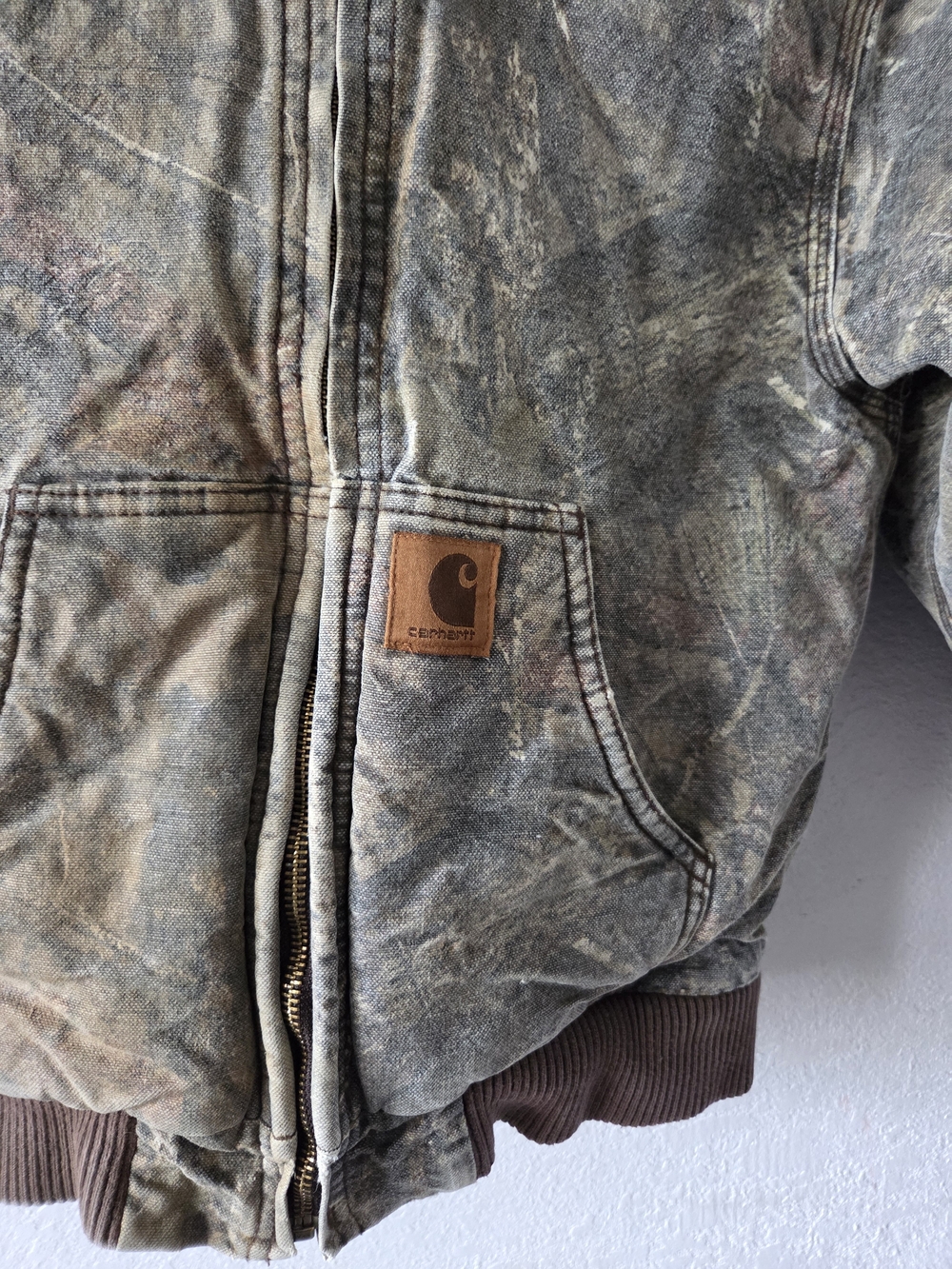 Carhartt Kids' Hooded Insulated Jacket in Camouflage Brown - Picture 2 of 5